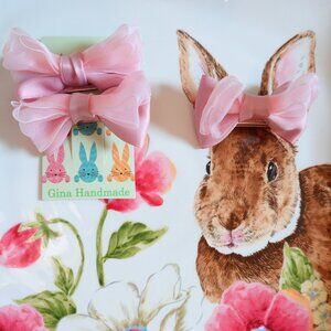 Hop into Easter with the cutest pink hair clips for your little girl!